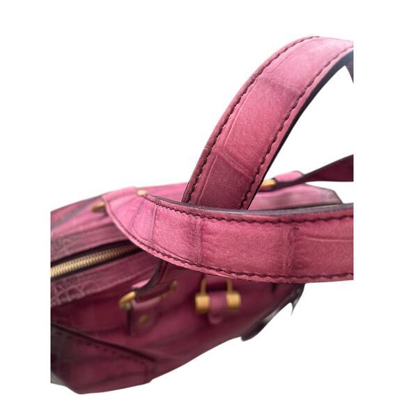 NWT Limited YSL Saint Laurant Crocodile Suede Oversized Large Muse Bag Purple - Picture 6 of 12